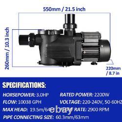 1.2/3hp High Speed Super Pump For Hayward In-Ground Above-Ground Swimming Pool