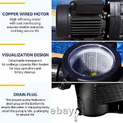 1.2HP Pool Pumps Above Ground Swimming Pool Pump InGround with Strainer Filter