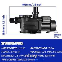 1.2HP Swimming Pool Pump Motor For Hayward In/Above Ground with Strainer Filter