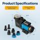 1.5/2.0 Hp Self Primming Swimming Pool Pump For In/above Ground Pool With Strainer