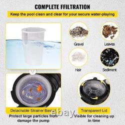 1.5 HP Inground Swimming Pool Pump, High Efficiency Water Filtration System