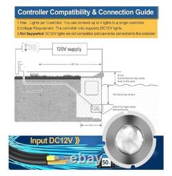 1.5 Inch LED RGBW Multicolor Inground Pool Light 50 Ft Cable AC 120V