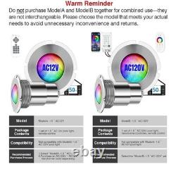 1.5 Inch LED RGBW Multicolor Inground Pool Light 50 Ft Cable AC 120V