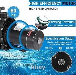 1.5HP 1Speed IN GROUND Swimming POOL PUMP MOTOR Strainer Above Inground 115/230V