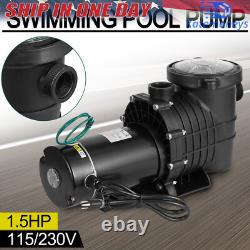 1.5HP 1Speed IN GROUND Swimming POOL PUMP MOTOR Strainer Above Inground 115/230V