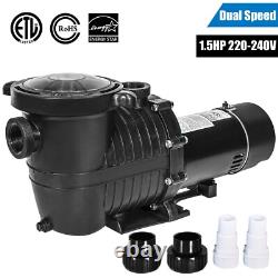 1.5HP 2 Speed Above/Inground Swimming Pool Pump Motor 90/42GPM 69FT Hmax 230V