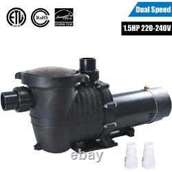1.5HP 2 Speed Above/Inground Swimming Pool Pump Motor 90/42GPM 69FT Hmax 230V