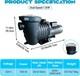 1.5hp 2-speed Swimming Pool Pump 230v Above Ground Inground Self-priming Motor