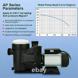 1.5HP In-Ground Swimming Pool Pump Motor Strainer Above Ground Energy Efficient