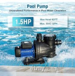 1.5HP Powerful Self Priming in/Above Ground Swimming Pool Pump w Strainer Basket