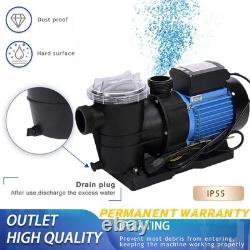 1.5HP Single Speed Swimming Pool Pump Energy Efficient Strainer 6815GPH US STOCK