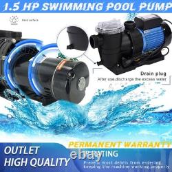 1.5HP Single Speed Swimming Pool Pump Energy Efficient Strainer 6815GPH US STOCK