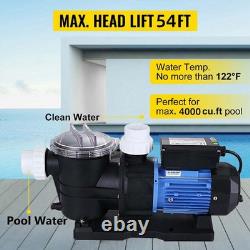 1.5HP Single Speed Swimming Pool Pump Energy Efficient Strainer 6815GPH US STOCK