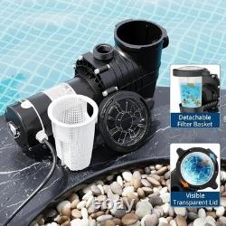 1.5HP Swimming Pool Pump 1100W 6000GPH Above Ground Inground 120V