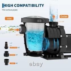 1.5HP Swimming Pool Pump 1100W 6000GPH Above Ground Inground 120V