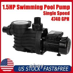 1.5HP Swimming Pool Pump In/Above Ground with Motor Strainer Basket, 4740 GPH