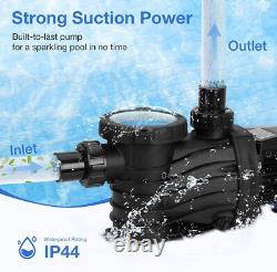 1.5HP Swimming Pool Pump In/Above Ground with Motor Strainer Basket, 4740 GPH