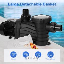1.5HP Swimming Pool Pump In/Above Ground with Motor Strainer Basket, 4740 GPH