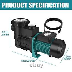 1.5HP Swimming Pool Pump In/Above Ground with Motor Strainer Filter Basket