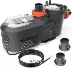 1.8HP High-Flo Variable Speed Swimming Pool Pump Inground 230V 1.5 / 2 Fitting