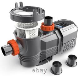 1.8HP High-Flo Variable Speed Swimming Pool Pump Inground 230V 1.5 / 2 Fitting