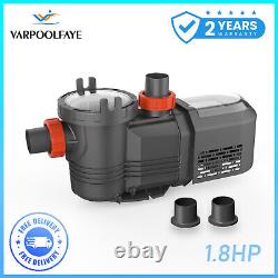 1.8HP Variable Speed High-Flo Inground Swimming Pool Pump with Filter Basket Cover