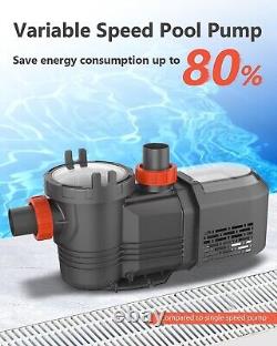 1.8HP Variable Speed High-Flo Inground Swimming Pool Pump with Filter Basket Cover