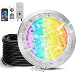 10 Color Changing LED Pool Light, 120V, Remote, Controller, App, 50Ft Cord