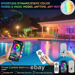 10 Color Changing LED Pool Light, 120V, Remote, Controller, App, 50Ft Cord