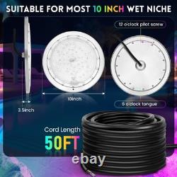 10 Color Changing LED Pool Light, 120V, Remote, Controller, App, 50Ft Cord