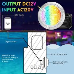 10 Color Changing LED Pool Light, 120V, Remote, Controller, App, 50Ft Cord