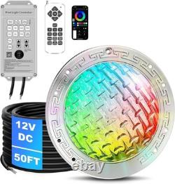 10 Inch LED Pool Lights for inground Pool, 12V DC Swimming Pool Light, 50Ft Cord