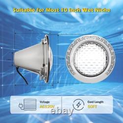 10 LED Pool Light for Inground Pool Wet Niche, 120V, 35W, 50-Foot Cord