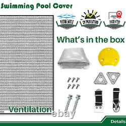 10FT Inground Swimming Pool Cover Rectangle Winter Pool Cover Safety Heavy Duty