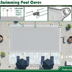 10FT Inground Swimming Pool Cover Rectangle Winter Pool Cover Safety Heavy Duty