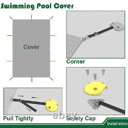 10FT Inground Swimming Pool Cover Rectangle Winter Pool Cover Safety Heavy Duty