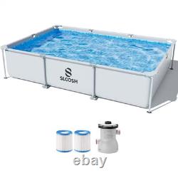 10Ft. X 6.8Ft. X 26In. Outdoor Rectangular Frame above Ground Swimming Pool Set K