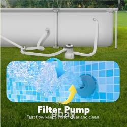 10Ft. X 6.8Ft. X 26In. Outdoor Rectangular Frame above Ground Swimming Pool Set K