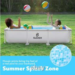 10Ft. X 6.8Ft. X 26In. Outdoor Rectangular Frame above Ground Swimming Pool Set K