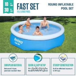 10ft x 30in Outdoor Inflatable Above Ground Swimming Pool Set with Filter Pump
