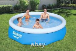 10ft x 30in Outdoor Inflatable Above Ground Swimming Pool Set with Filter Pump