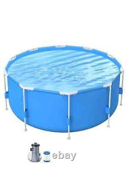 10ft x 30in Outdoor Round Small Frame Above Ground Swimming Pool Set with