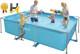 10x7 Rectangular Above Ground Swimming Pool Metal Frame Backyard Family
