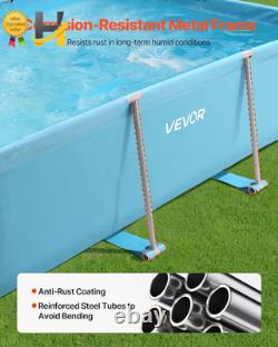 10x7 Rectangular Above Ground Swimming Pool Metal Frame Backyard Family