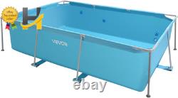 10x7 Rectangular Above Ground Swimming Pool Metal Frame Backyard Family