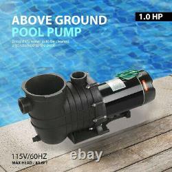 110-120V InGround Swimming Pool 1.0HP Portable Pump Motor With Filter Above Ground