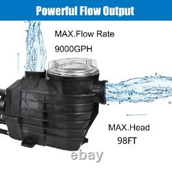 110-240V 2.5HP Swimming Pool Pump Inground 98' Hmax 9000GPH 2'' NPT For Hayward
