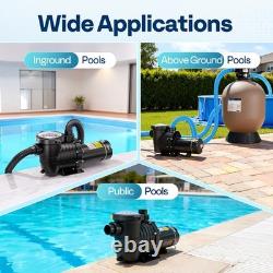 115V/230V 2.0HP Swimming Pool Pump 6800GPH with Self-Priming Motor In/Above Ground