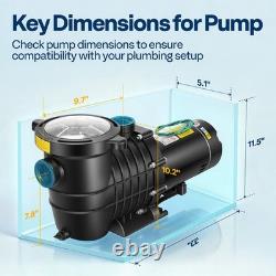 115V/230V 2.0HP Swimming Pool Pump 6800GPH with Self-Priming Motor In/Above Ground
