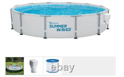 12 Foot x 30 Inch Round Frame Above Ground Swimming Pool Set With Filter Pump